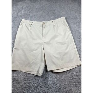 Under Armour Performance Shorts 40R Beige Mens Golf Flat Front Polyester